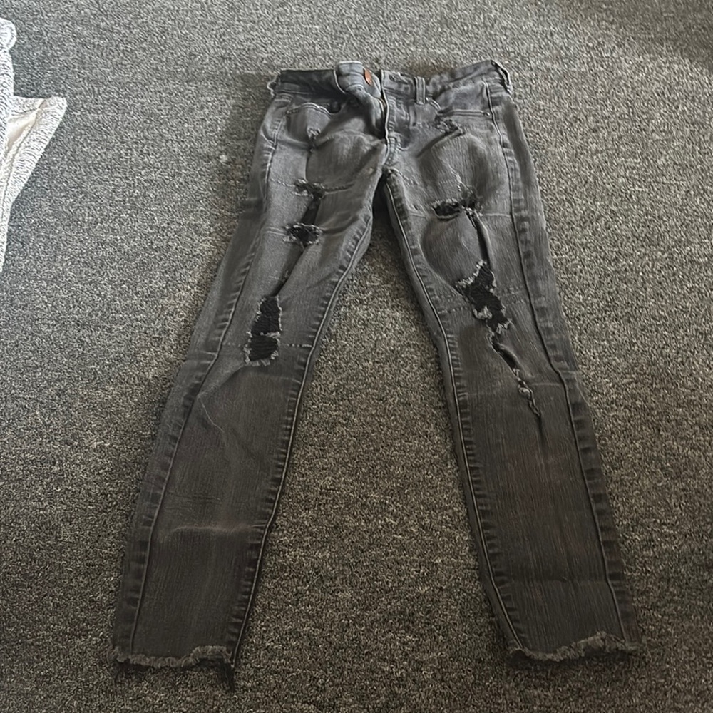 Aeropostale Distressed Gray Jeggings